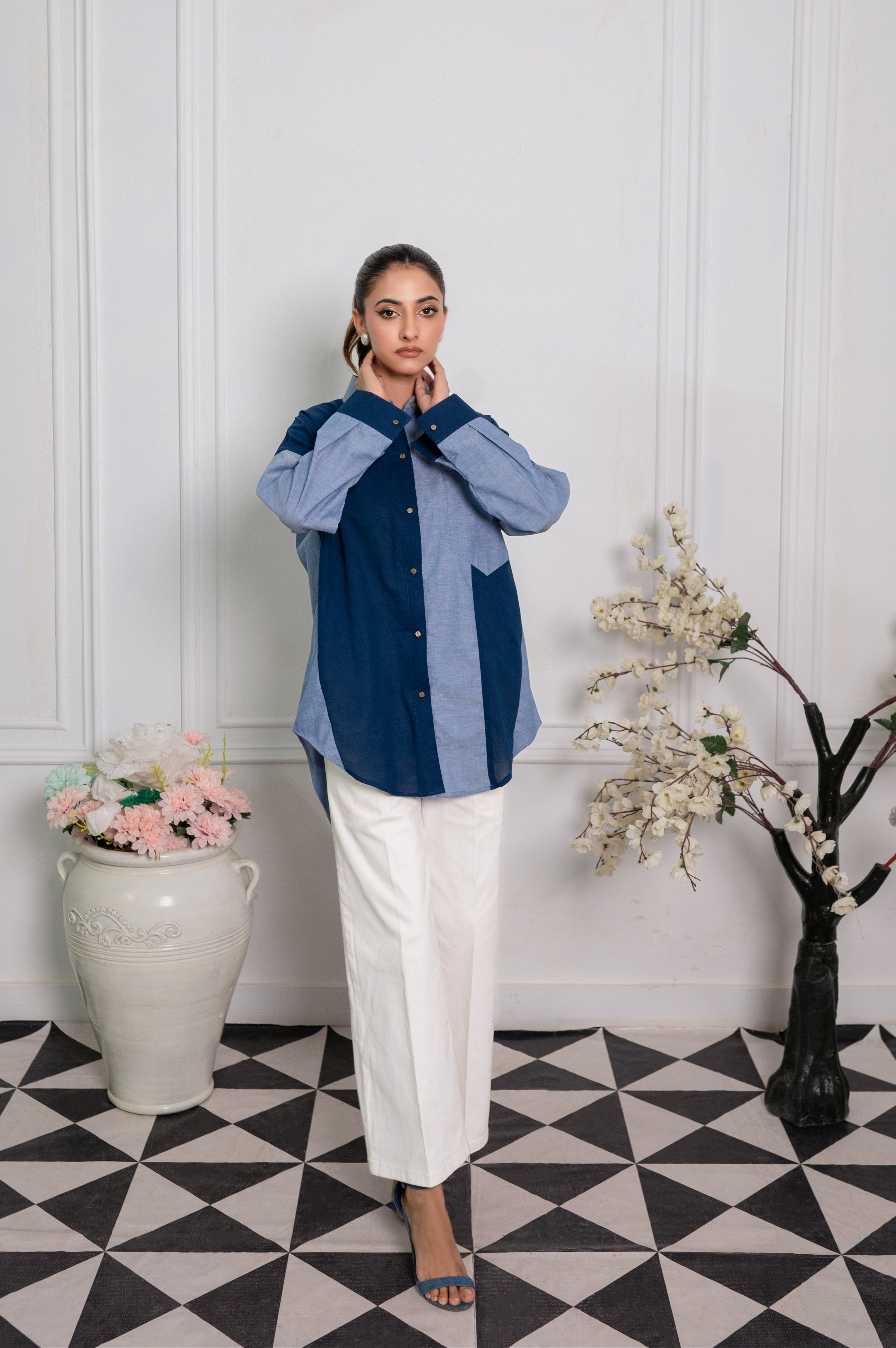 Color Block Top - Blue